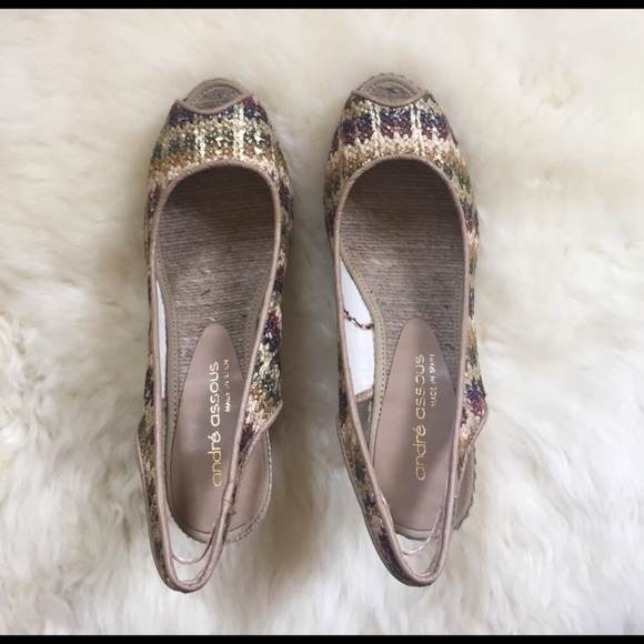 Andre Assous Payton Sling Back Espadrille Wedges - Picture 3 of 8